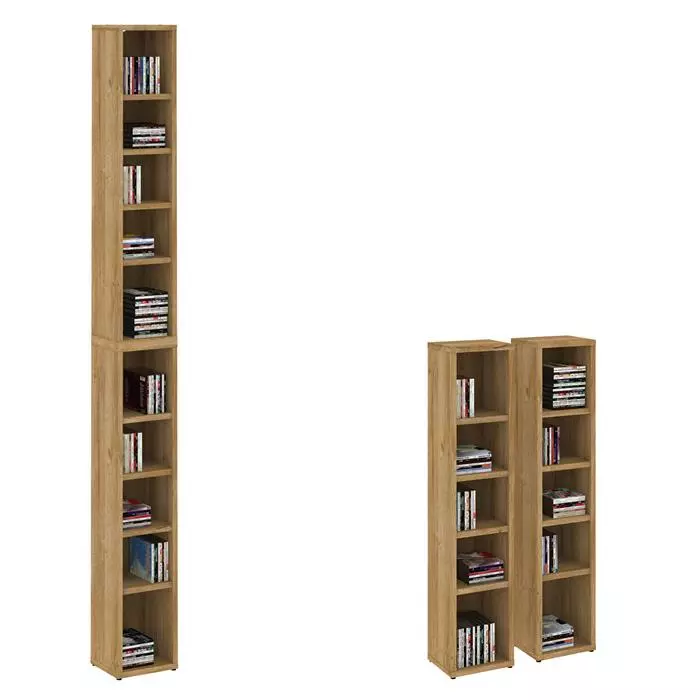 CARO-Möbel CD / DVD Regal CHART Mit 10 Fächern In Wildeiche 1 CARO-Möbel CD / DVD Regal CHART Mit 10 Fächern In Wildeiche