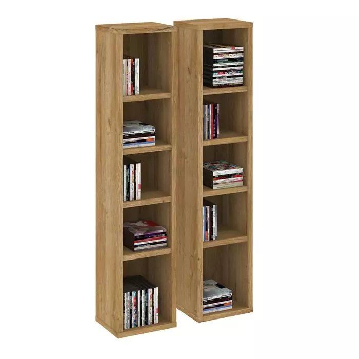 CARO-Möbel CD / DVD Regal CHART Mit 10 Fächern In Wildeiche 3 CARO-Möbel CD / DVD Regal CHART Mit 10 Fächern In Wildeiche – Bild 3