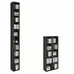 CARO-Möbel CD / DVD Regal CHART Mit 10 Fächern In Beton Dunkel