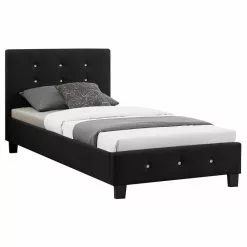CARO-Möbel Polsterbett DELAWARE 90x200 Cm, Inkl. Lattenrost In Schwarz