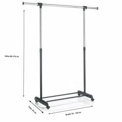 CARO-Möbel Rollgarderobe SALA In Schwarz, Verstellbar -Sideboards Verkäufe 95299 3