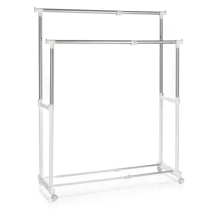 CARO-Möbel Garderobenwagen CASA In Weiß, 2 Kleiderstangen 2 CARO-Möbel Garderobenwagen CASA In Weiß, 2 Kleiderstangen – Bild 2