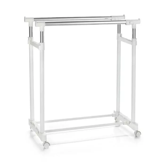 CARO-Möbel Garderobenwagen CASA In Weiß, 2 Kleiderstangen 3 CARO-Möbel Garderobenwagen CASA In Weiß, 2 Kleiderstangen – Bild 3