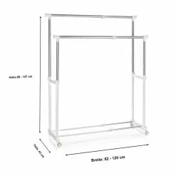 CARO-Möbel Garderobenwagen CASA In Weiß, 2 Kleiderstangen 7 CARO-Möbel Garderobenwagen CASA In Weiß, 2 Kleiderstangen -Sideboards Verkäufe 95300 3