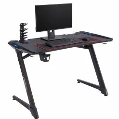 CARO-Möbel Gaming Tisch RUSH In Schwarz Mit LED Beleuchtung