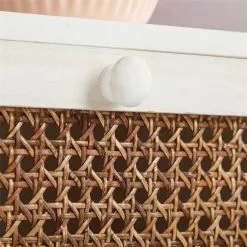 CARO-Möbel Kommode SEETA Mit 4 Schubladen Und Wiener Geflecht, Weiß -Sideboards Verkäufe 95324 AC5