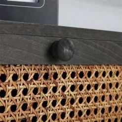 CARO-Möbel Kommode SEETA Mit 4 Schubladen Und Wiener Geflecht, Schwarz -Sideboards Verkäufe 95325 AC5