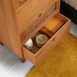 CARO-Möbel Kommode SEETA Mit 4 Schubladen Und Wiener Geflecht, Braun -Sideboards Verkäufe 95327 AC4