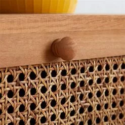 CARO-Möbel Kommode SEETA Mit 4 Schubladen Und Wiener Geflecht, Braun -Sideboards Verkäufe 95327 AC5