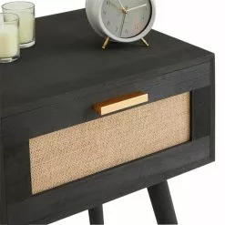CARO-Möbel Nachttisch KIRAN Mit 1 Schublade, Holz In Schwarz -Sideboards Verkäufe 95329 5