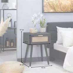 CARO-Möbel Nachttisch KIRAN Mit 1 Schublade, Holz In Schwarz -Sideboards Verkäufe 95329 AC8