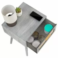 CARO-Möbel Nachttisch KIRAN Mit 1 Schublade, Holz In Grau 9 CARO-Möbel Nachttisch KIRAN Mit 1 Schublade, Holz In Grau -Sideboards Verkäufe 95330 4