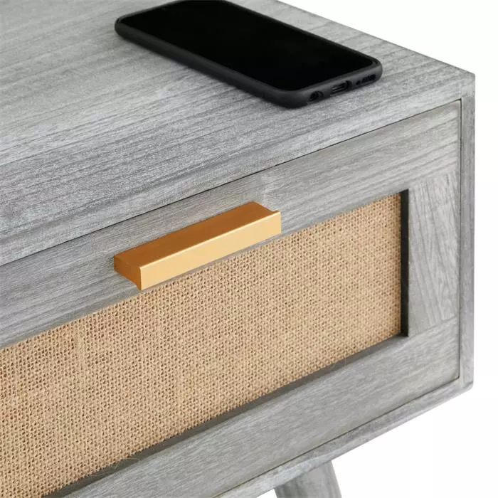 CARO-Möbel Nachttisch KIRAN Mit 1 Schublade, Holz In Grau 5 CARO-Möbel Nachttisch KIRAN Mit 1 Schublade, Holz In Grau – Bild 5