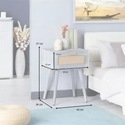 CARO-Möbel Nachttisch KIRAN Mit 1 Schublade, Holz In Grau 11 CARO-Möbel Nachttisch KIRAN Mit 1 Schublade, Holz In Grau -Sideboards Verkäufe 95330 AC10