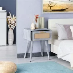 CARO-Möbel Nachttisch KIRAN Mit 1 Schublade, Holz In Grau 8 CARO-Möbel Nachttisch KIRAN Mit 1 Schublade, Holz In Grau -Sideboards Verkäufe 95330 AC2