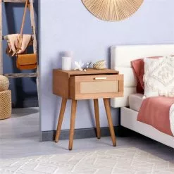 CARO-Möbel Nachttisch KIRAN Mit 1 Schublade, Holz In Braun -Sideboards Verkäufe 95331 AC2