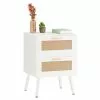 CARO-Möbel Nachttisch WAMAN Mit 2 Schubladen, Weiß