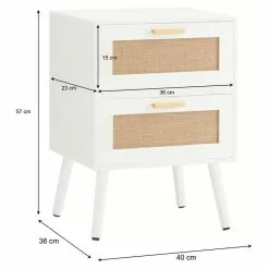 CARO-Möbel Nachttisch WAMAN Mit 2 Schubladen, Weiß -Sideboards Verkäufe 95332 9