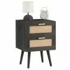 CARO-Möbel Nachttisch WAMAN Mit 2 Schubladen, Schwarz