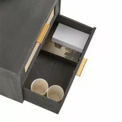 CARO-Möbel Nachttisch WAMAN Mit 2 Schubladen, Schwarz -Sideboards Verkäufe 95333 4