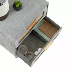 CARO-Möbel Nachttisch WAMAN Mit 2 Schubladen, Grau -Sideboards Verkäufe 95334 4
