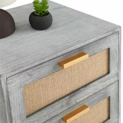 CARO-Möbel Nachttisch WAMAN Mit 2 Schubladen, Grau -Sideboards Verkäufe 95334 5