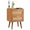 CARO-Möbel Nachttisch WAMAN Mit 2 Schubladen, Braun