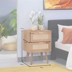 CARO-Möbel Nachttisch WAMAN Mit 2 Schubladen, Braun -Sideboards Verkäufe 95335 AC9