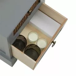 CARO-Möbel Nachttisch PADMA Mit 2 Schubladen Und Wiener Geflecht, Grau -Sideboards Verkäufe 95337 4