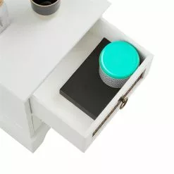 CARO-Möbel Nachttisch PADMA Mit 2 Schubladen Und Wiener Geflecht, Weiß -Sideboards Verkäufe 95338 4