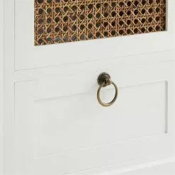 CARO-Möbel Nachttisch PADMA Mit 2 Schubladen Und Wiener Geflecht, Weiß -Sideboards Verkäufe 95338 6