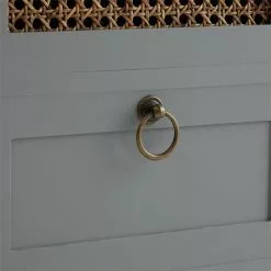 CARO-Möbel Nachttisch RAJA Mit 3 Schubladen Und Wiener Geflecht, Grau -Sideboards Verkäufe 95340 6