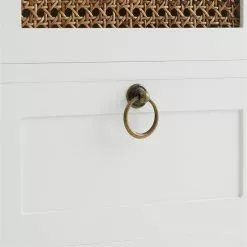 CARO-Möbel Nachttisch RAJA Mit 3 Schubladen Und Wiener Geflecht, Weiß -Sideboards Verkäufe 95341 6