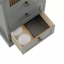 CARO-Möbel Nachttisch VANIKA Mit 4 Schubladen Und Wiener Geflecht, Grau -Sideboards Verkäufe 95343 4