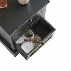 CARO-Möbel Nachttisch RANI Mit 2 Schubladen Und Wiener Geflecht, Schwarz -Sideboards Verkäufe 95345 4