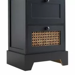 CARO-Möbel Nachttisch RANI Mit 2 Schubladen Und Wiener Geflecht, Schwarz -Sideboards Verkäufe 95345 5