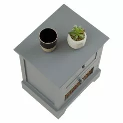 CARO-Möbel Nachttisch RANI Mit 2 Schubladen Und Wiener Geflecht, Grau -Sideboards Verkäufe 95346 3