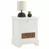 CARO-Möbel Nachttisch RANI Mit 2 Schubladen Und Wiener Geflecht, Weiß