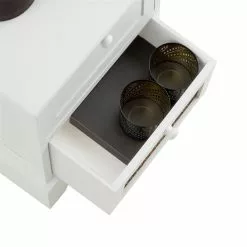 CARO-Möbel Nachttisch RANI Mit 2 Schubladen Und Wiener Geflecht, Weiß -Sideboards Verkäufe 95347 4