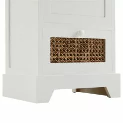 CARO-Möbel Nachttisch RANI Mit 2 Schubladen Und Wiener Geflecht, Weiß -Sideboards Verkäufe 95347 5
