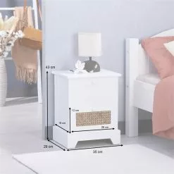CARO-Möbel Nachttisch RANI Mit 2 Schubladen Und Wiener Geflecht, Weiß -Sideboards Verkäufe 95347 AC8