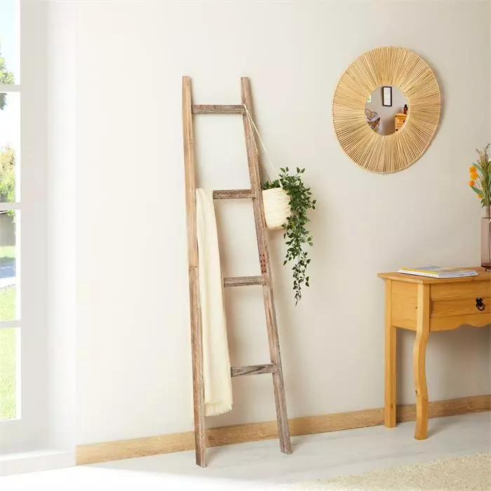 CARO-Möbel Leiterregal ESCALA In Dunkelbraun 2 CARO-Möbel Leiterregal ESCALA In Dunkelbraun – Bild 2