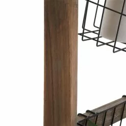 CARO-Möbel Leiterregal FLORISTA In Dunkelbraun Mit 4 Metallkörben -Sideboards Verkäufe 95409 4