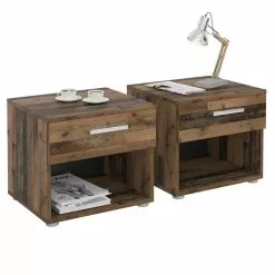 CARO-Möbel Nachttisch MARY Im 2er Set In Old Style