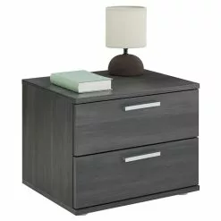 CARO-Möbel Nachttisch MAXIMA In Esche Grau Mit 2 Schubladen