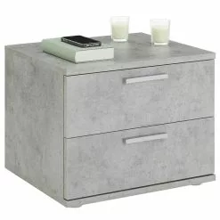 CARO-Möbel Nachttisch MAXIMA In Betonoptik Mit 2 Schubladen