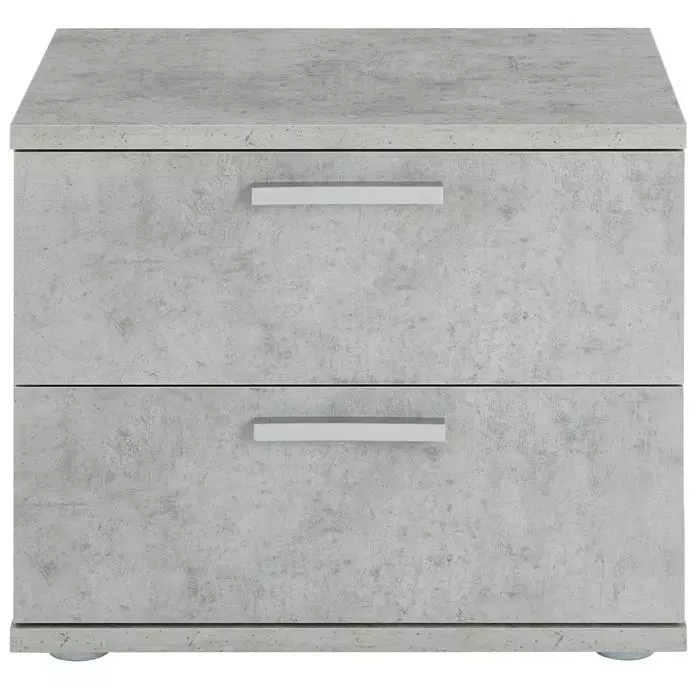 CARO-Möbel Nachttisch MAXIMA In Betonoptik Mit 2 Schubladen 3 CARO-Möbel Nachttisch MAXIMA In Betonoptik Mit 2 Schubladen – Bild 3