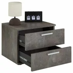 CARO-Möbel Nachttisch MAXIMA In Beton Dunkel Mit 2 Schubladen -Sideboards Verkäufe 95435 2 N