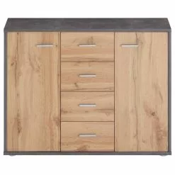 CARO-Möbel Sideboard JAMIE In Beton Dunkel/Wotan Eiche -Sideboards Verkäufe 95445 1 N