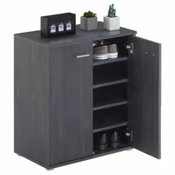 CARO-Möbel Schuhschrank LENNIS 2 Türen In Esche Grau -Sideboards Verkäufe 95449 2